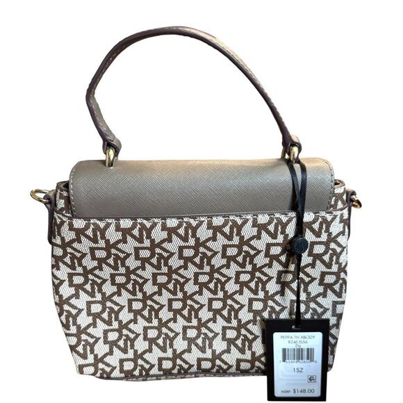 DKNY Peppa Logo Crossbody Bag‎ With Top Handle & Adjustable Strap - Picture 4 of 6